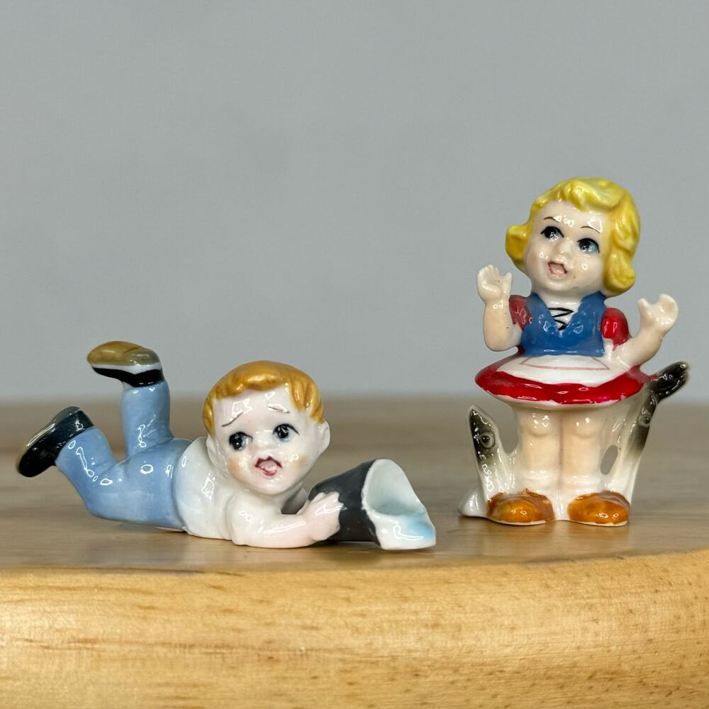 Vintage Bone China Jack and Jill Miniature Figurines